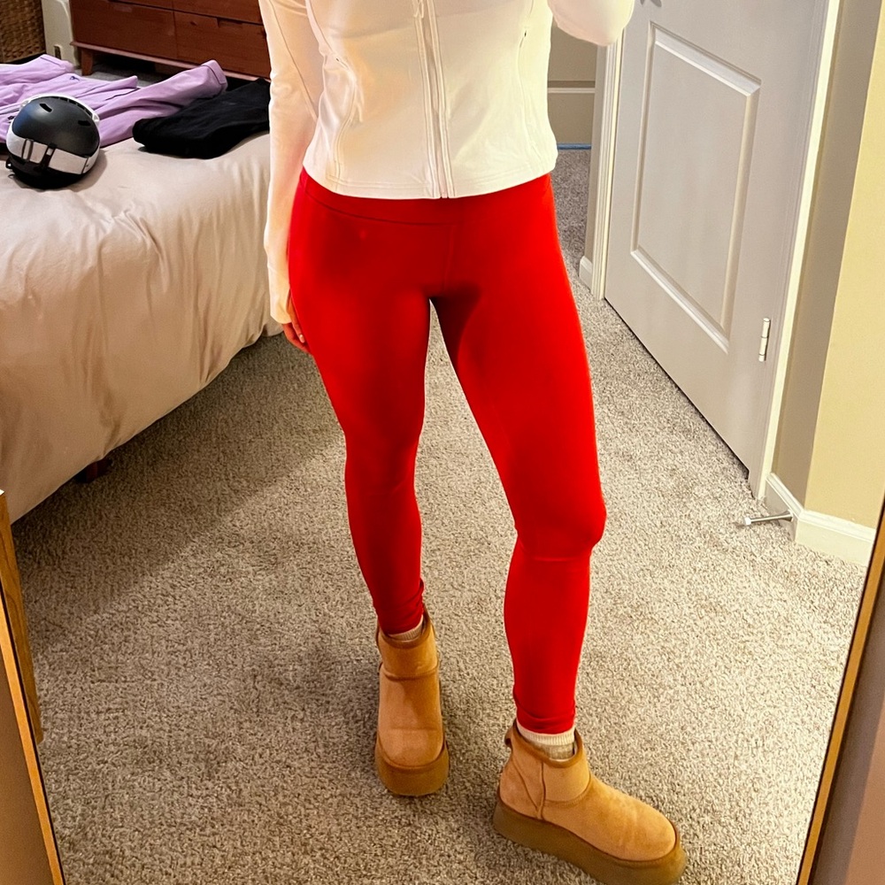 CZR yoga set - red leggings & top with built in sports bra